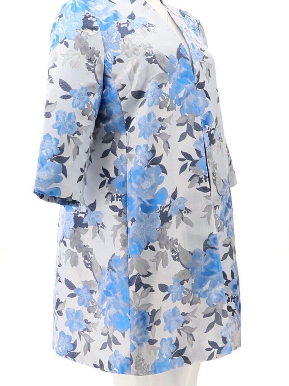 Dennis Basso Women's Woven Jacquard Novelty Swing Topper Cornflower Blue Size 8
